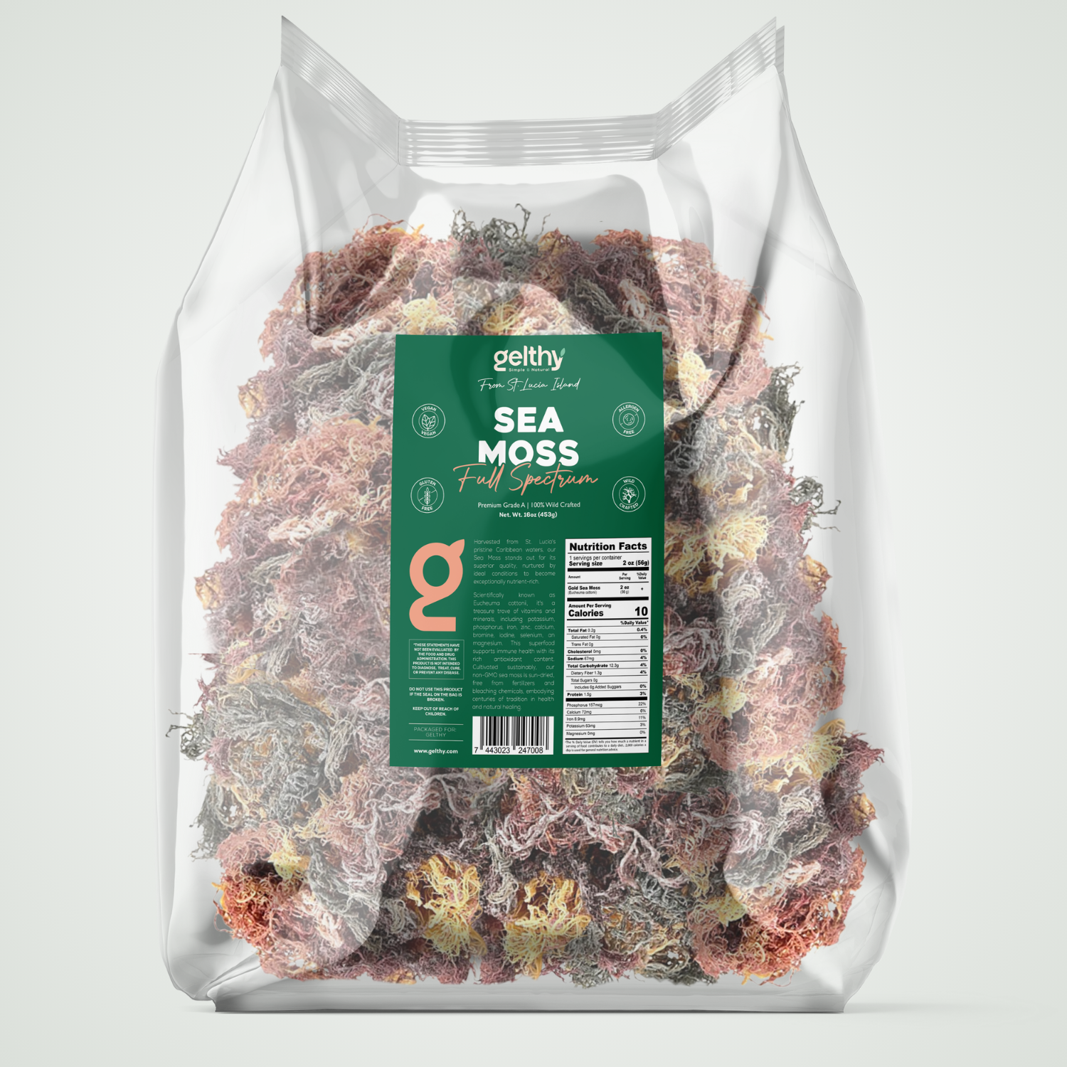 Organic Raw Sea Moss Dried Wildcrafted from St. Lucia