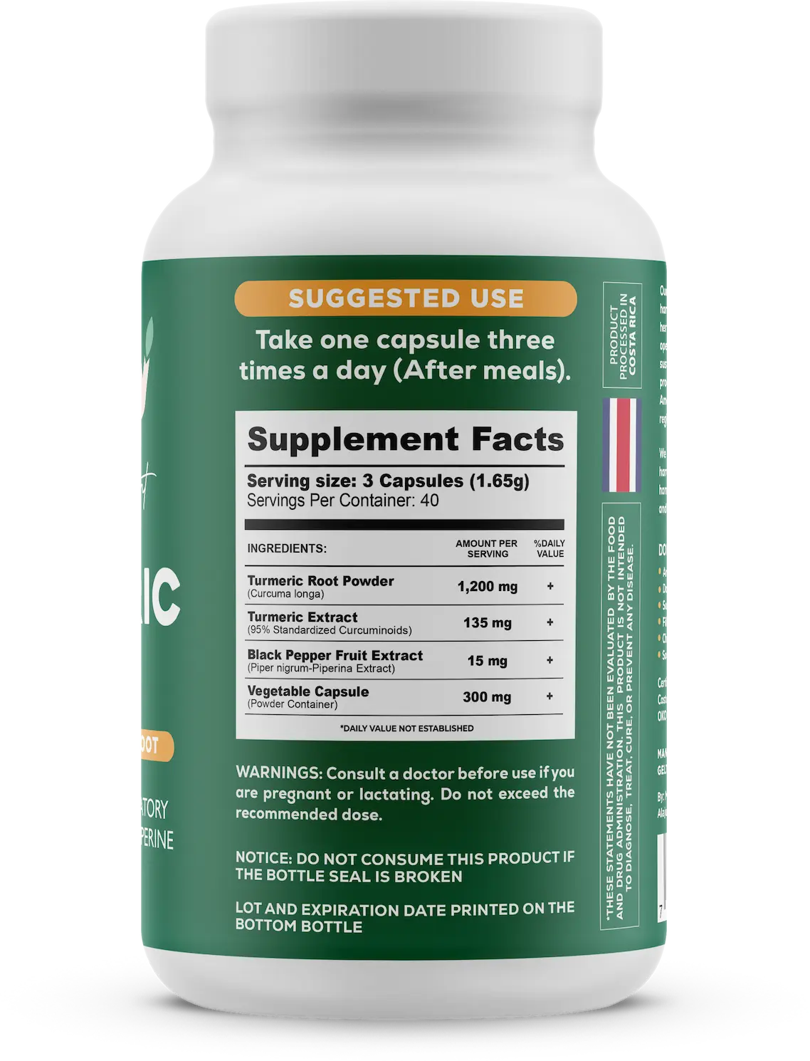 ingredientes nutrition facts dosis
