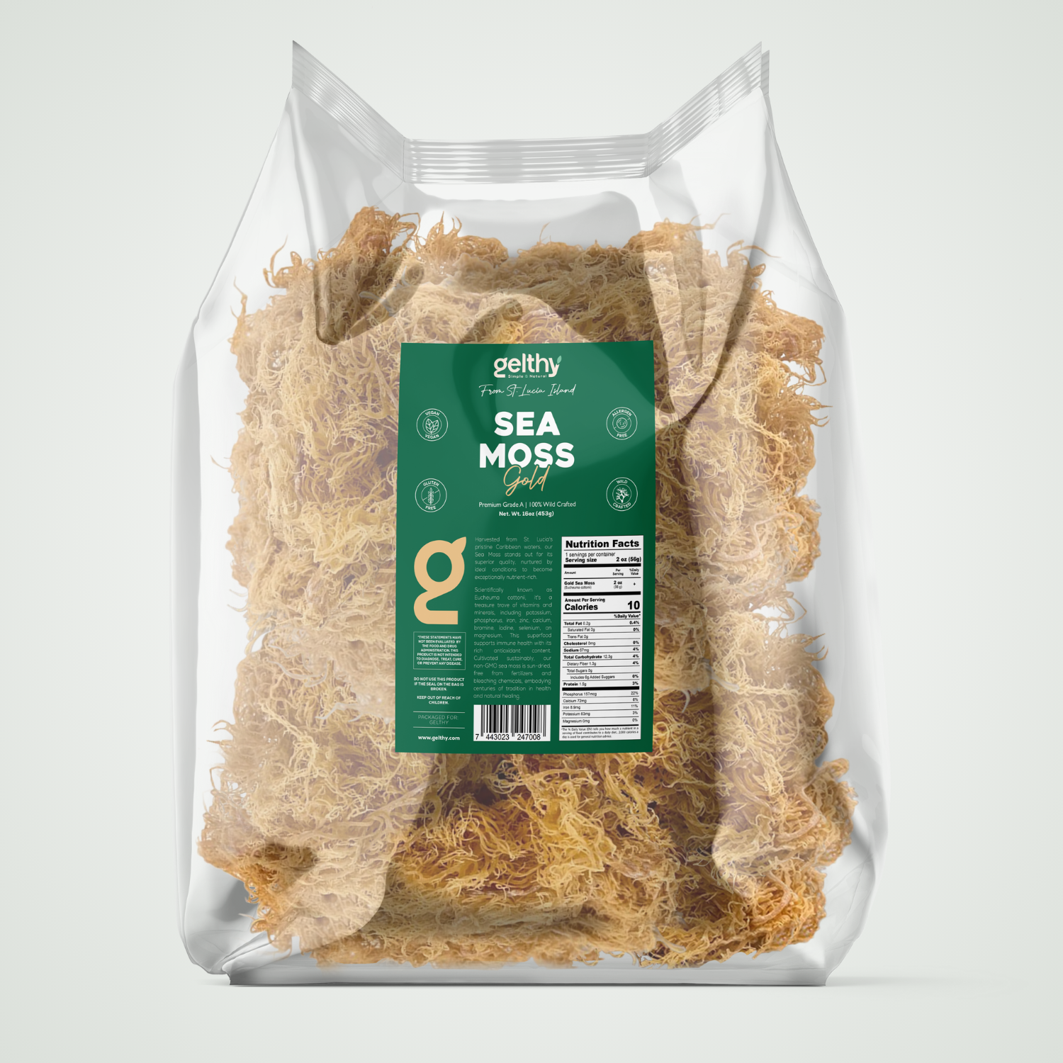Organic Raw Sea Moss Dried Wildcrafted from St. Lucia
