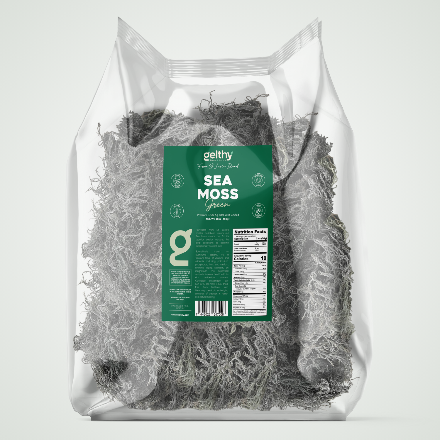 Organic Raw Sea Moss Dried Wildcrafted from St. Lucia