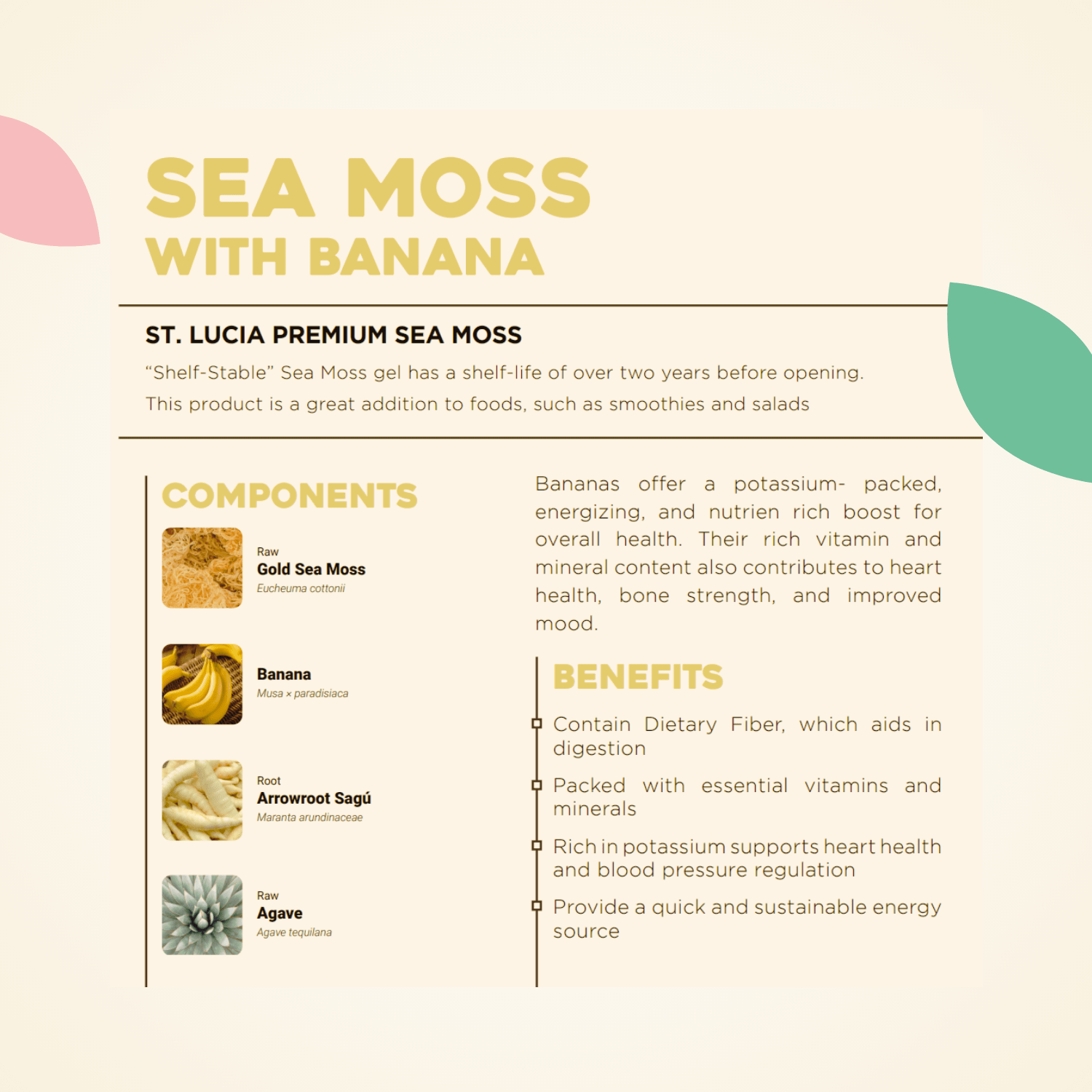 Organic Sea Moss Gel with Banana