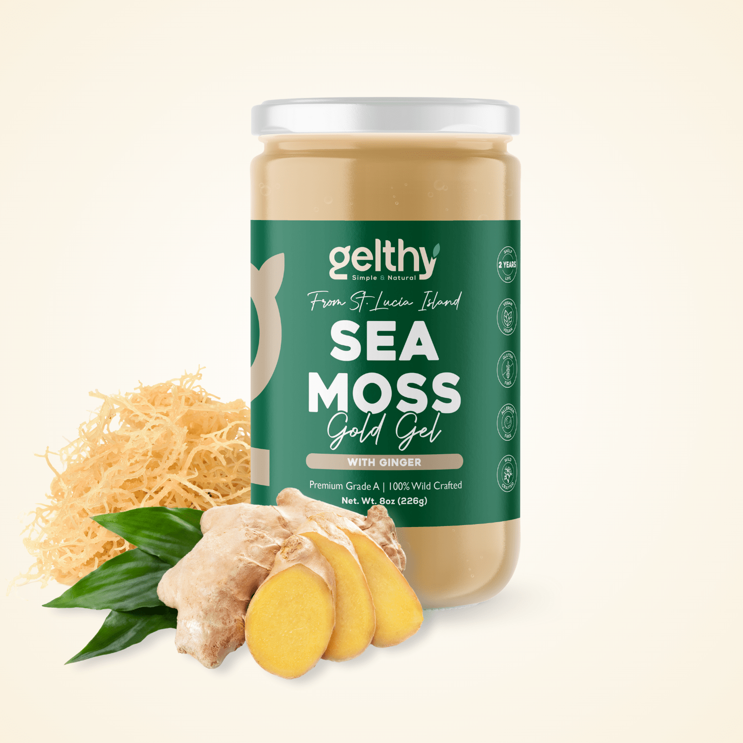 Organic Sea Moss Gel with Organic Ginger