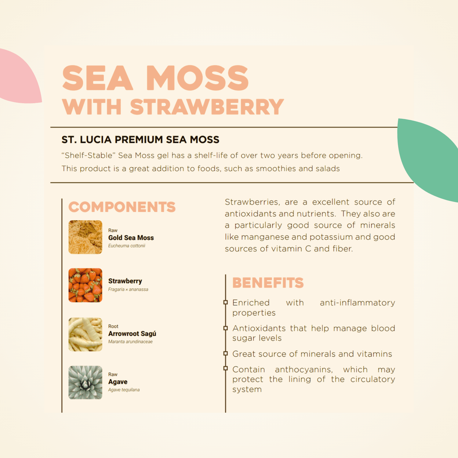 Organic Sea Moss Gel with Strawberry