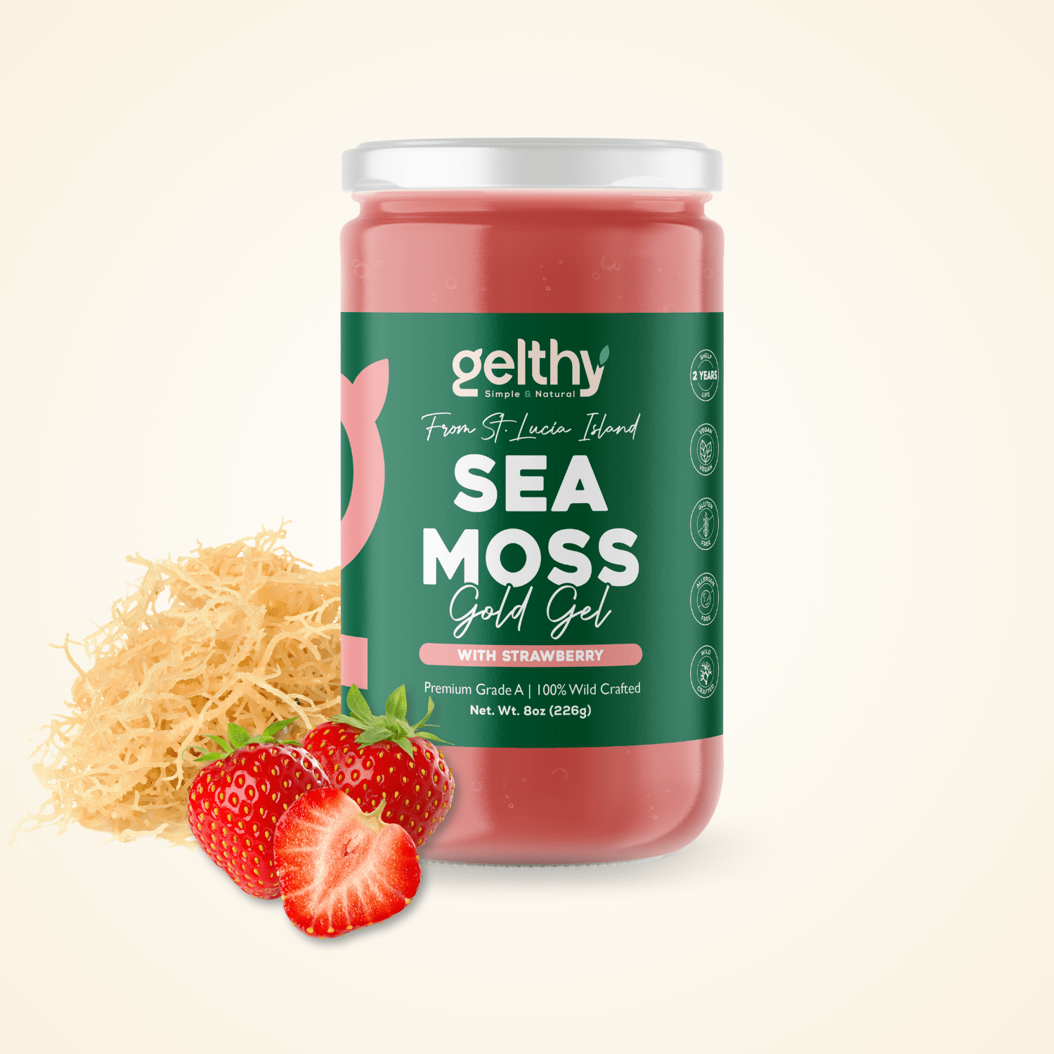 Organic Sea Moss Gel with Strawberry