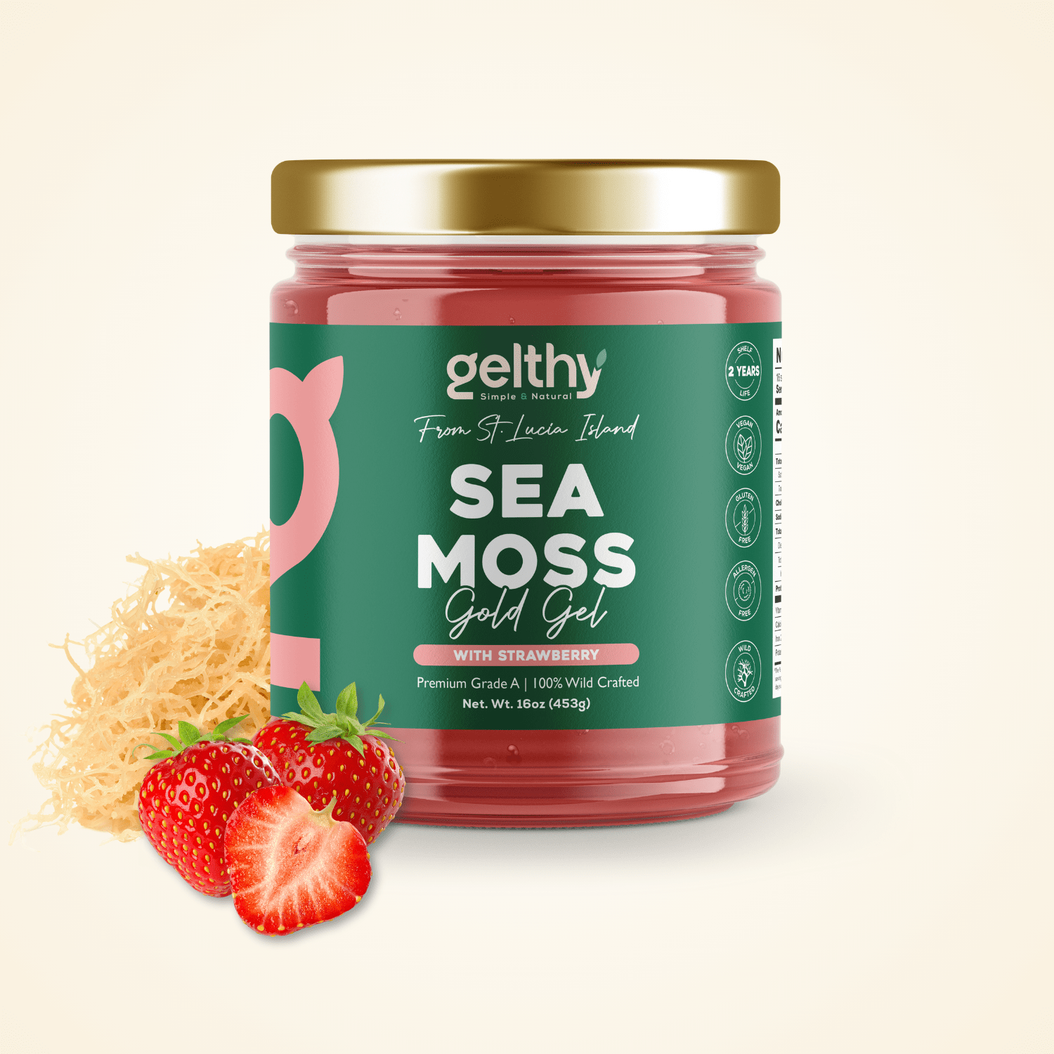 Organic Sea Moss Gel with Strawberry