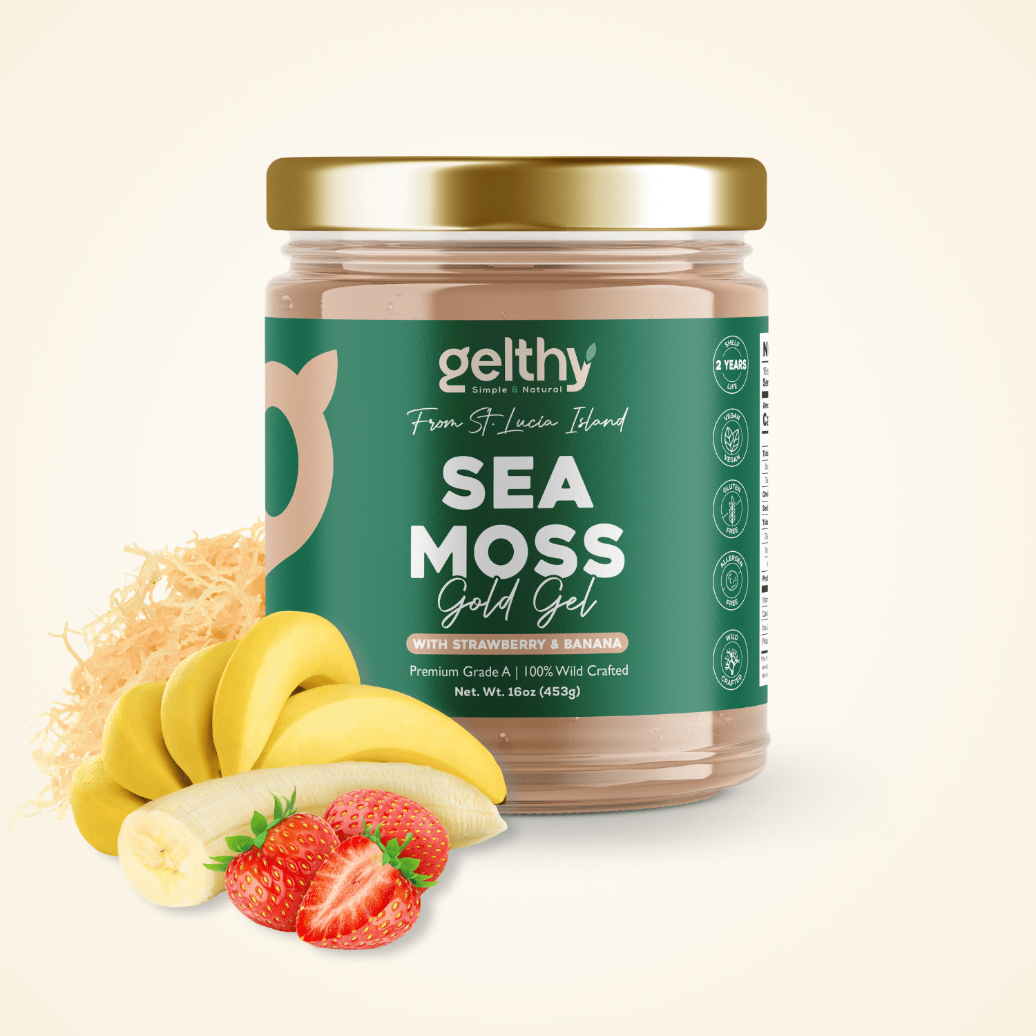 Organic Sea Moss Gel with Strawberry & Banana
