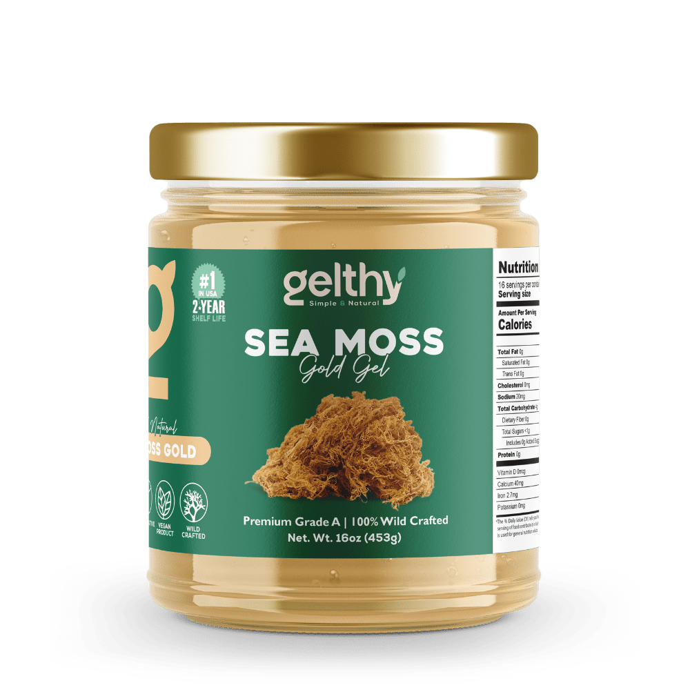 Musgo Marino Dorado en Gel Orgánico (Sea Moss Gel)  Wildcrafted de la Isla de St. Lucy 