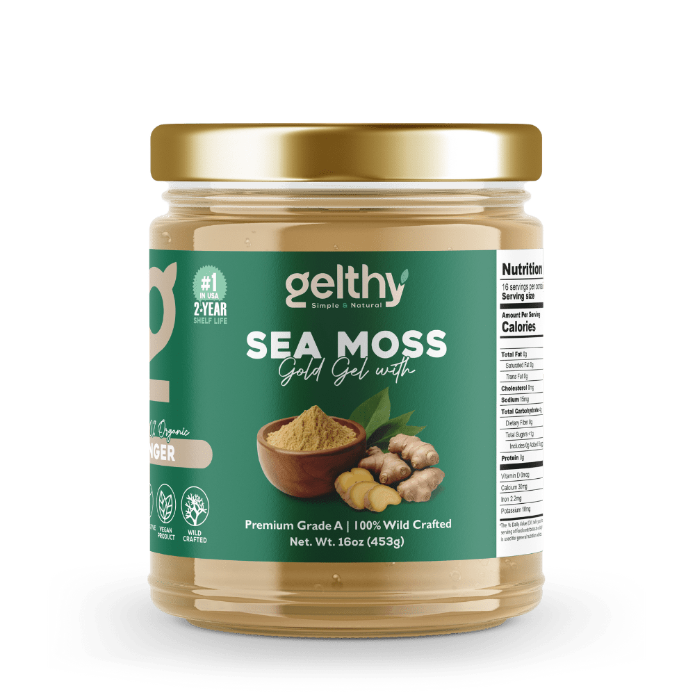 Musgo Marino Dorado en Gel Orgánico (Sea Moss Gel)  Wildcrafted de la Isla de St. Lucy 