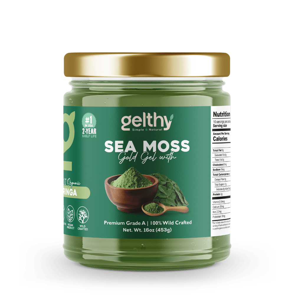 Musgo Marino Dorado en Gel Orgánico (Sea Moss Gel)  Wildcrafted de la Isla de St. Lucy 
