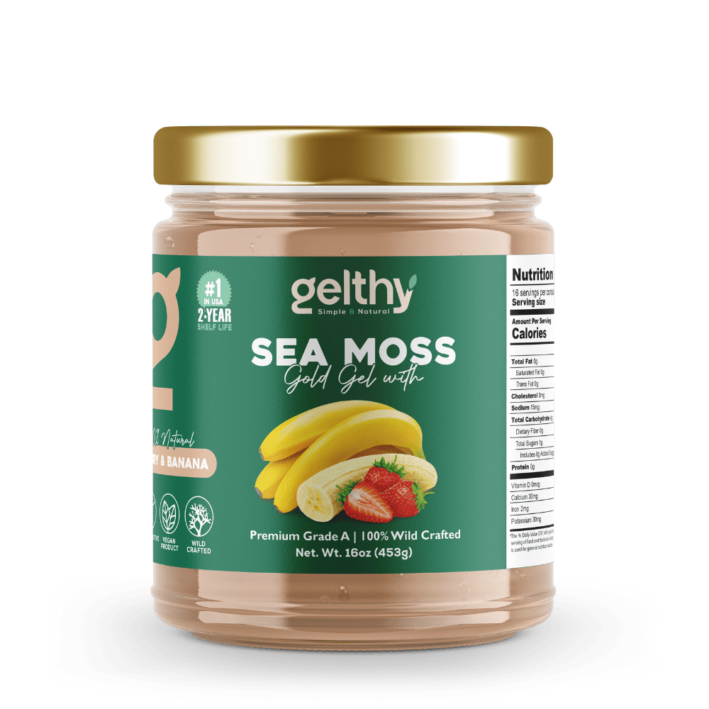 Musgo Marino Dorado en Gel Orgánico (Sea Moss Gel)  Wildcrafted de la Isla de St. Lucy 