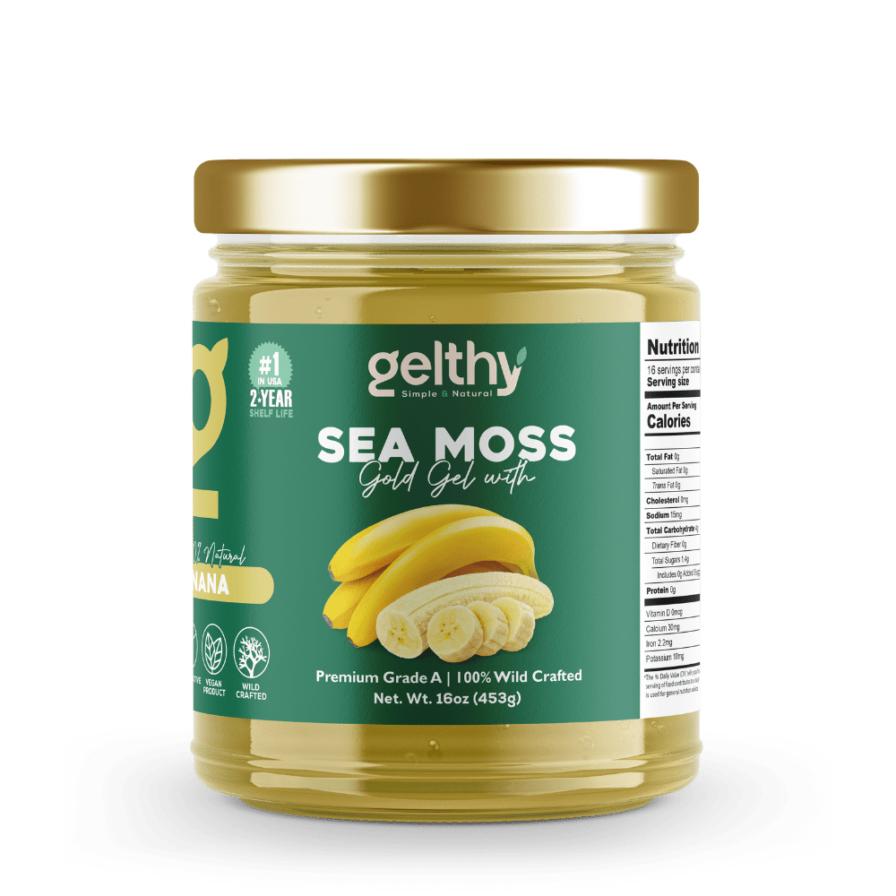 Musgo Marino Dorado en Gel Orgánico (Sea Moss Gel)  Wildcrafted de la Isla de St. Lucy 