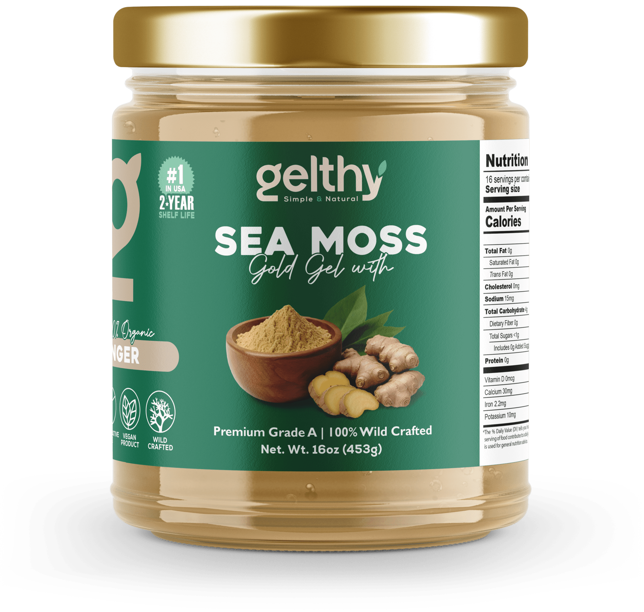 Organic Sea Moss Gel with Organic Ginger